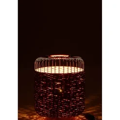 Lampe à poser en métal et fibre orange 27x27x34.5 cm