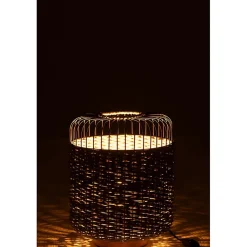 Lampe à poser en métal et fibre verte 27x27x34.5 cm