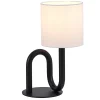 Lampe à poser en métal noir et tissu H.33cm E27 60W, Jumell Wama