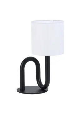 Lampe à poser en métal noir et tissu H.33cm E27 60W, Jumell Wama