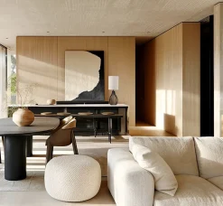 Lampe à poser en métal noir et lin H.44cm E27 40W Seynave, Joby