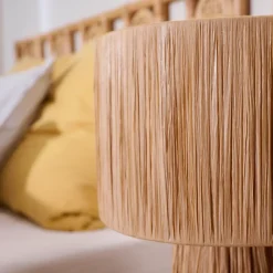 Lampe à poser en raphia Bellflower H.38 x Ø.26cm E27 28W GoodHome