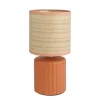 Lampe à poser en rotin et céramique terracotta H.28,5 cm E14 40W Seynave Shani