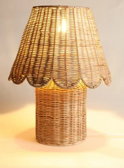 Lampe à poser en rotin H.37cm E27 5W Lussiol, Anna