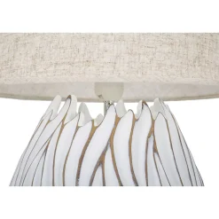 Lampe à Poser en Résine "Honduras" 48cm Blanc & Naturel