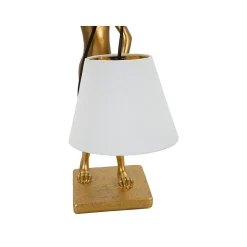 Lampe à Poser en Résine "Lapin" 47cm Or & Blanc