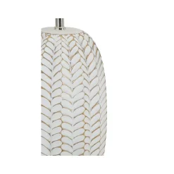 Lampe à Poser en Résine "Leaf" 65cm Blanc