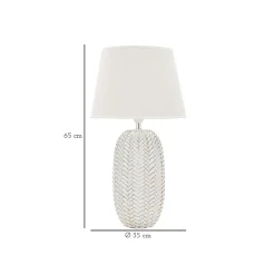 Lampe à Poser en Résine "Leaf" 65cm Blanc