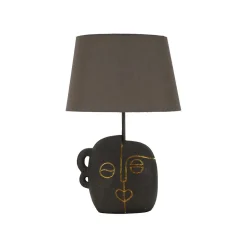 Lampe à Poser en Résine "Tribal" 46cm Marron