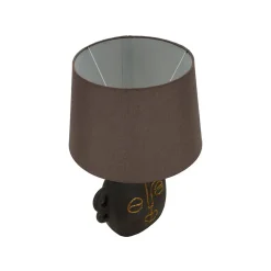 Lampe à Poser en Résine "Tribal" 46cm Marron