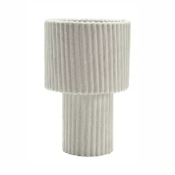 Lampe à poser en velours blanc H.28cm E27 5W Lussiol, Alba