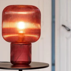 Lampe à Poser en Verre "Allyson" 42cm Rouge