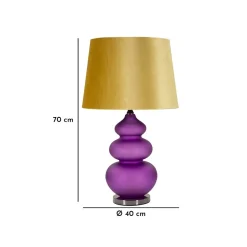 Lampe à poser en verre et métal Milva 40x70 cm