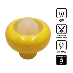 Lampe à poser en verre jaune H.25 cm G9 5 W Jumell Boli
