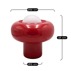Lampe à poser en verre rouge H.25 cm G9 5 W Jumell Boli