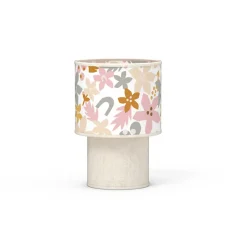 Lampe à poser enfant beige tissu fleuri H.25cm E27 40W Seynave