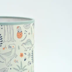 Lampe à poser enfant bleu tissu dinosaure H.22cm E27 40W Seynave