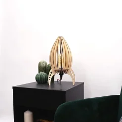 Lampe à poser enfant fusée en bois H.38cm E27 6W Atelier loupiote