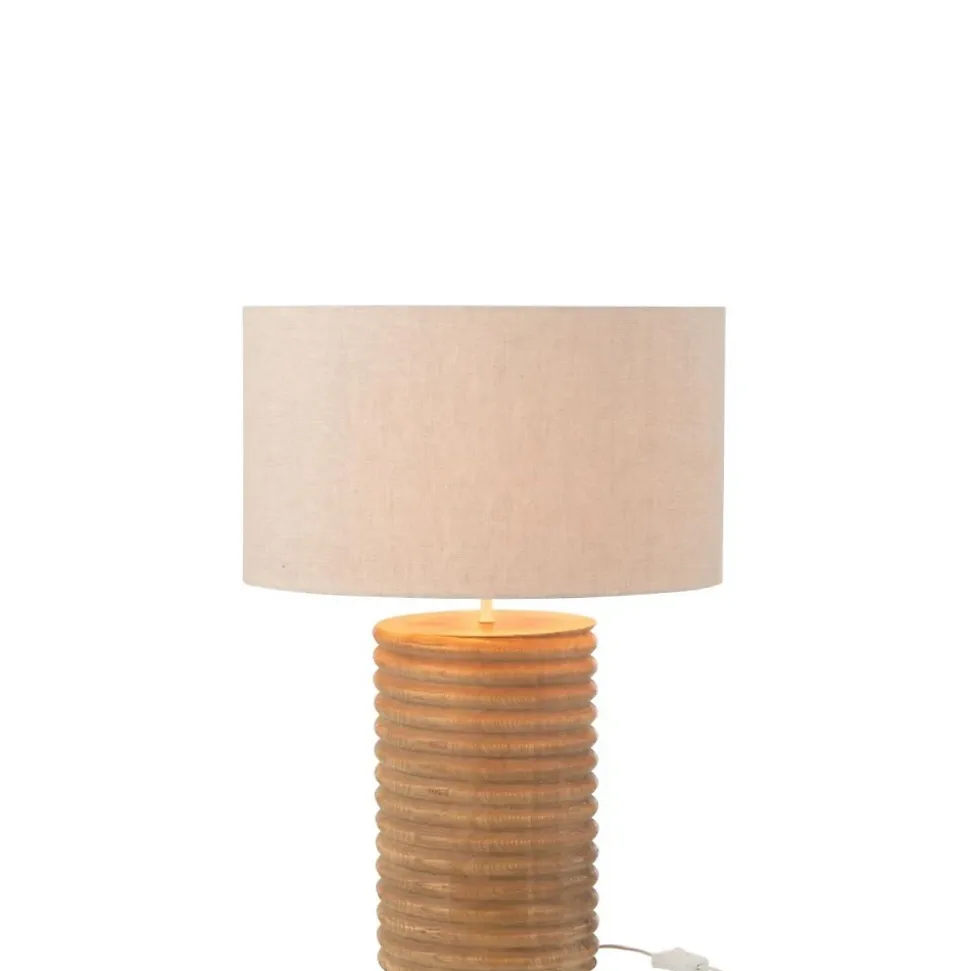 Lampe à Poser Filetage en Bois "Ailanthus" 70cm Naturel