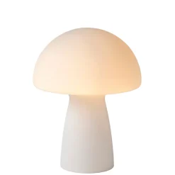 Lampe à poser Fungo verre opaque blanc opalin IP20 E27 60W H.28cm Lucide