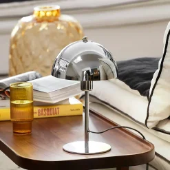 Lampe à poser Icone E14 IP20 15W ∅18,5 x H.30cm Corep argent