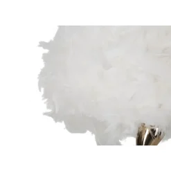 Lampe à Poser Imitation Plume "Cart" 47cm Or & Blanc