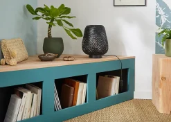 Lampe à poser Kasungu E27 IP20 Ø24 x H.30 cm GoodHome noir