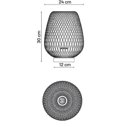 Lampe à poser Kasungu E27 IP20 Ø24 x H.30 cm GoodHome noir