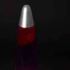 Lampe à poser lave rouge métal chromé H.36cm 30W Seynave