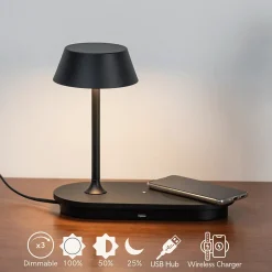 Lampe à poser LED avec chargeur portable sans fil - Fabro