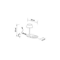 Lampe à poser LED avec chargeur portable sans fil - Fabro