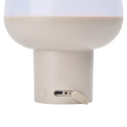 Lampe à poser LED extérieur beige mat rechargeable 2,5 W 250lm IP54 USB batterie intégrée, GoodHome Kisatchie