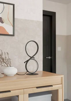 Lampe à poser LED intégrée Serpins acier noir IP20 11,4W H.40,5cm Eglo