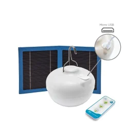 Lampe à poser LED solaire Cherry 900lm 9W IP54 blanc chaud Newgarden rechargeable blanc