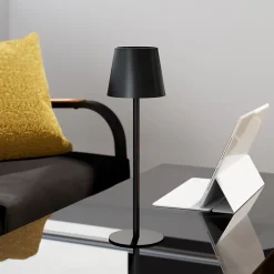 Lampe à poser LED tactile noir IP44 Ø11 x H.36 cm 5W GoodHome Quelea