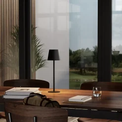 Lampe à poser LED tactile noir IP44 Ø11 x H.36 cm 5W GoodHome Quelea