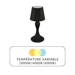 Lampe à Poser LED 2W Noire CCT et Lumière Variable - 3000K/4000K/6500K - SILAMP