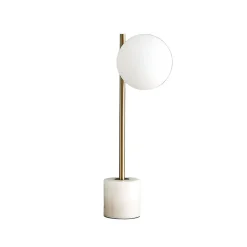 Lampe à poser marbre et verre blanc - Estrela