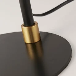 Lampe à poser metal Noir et abatjour dore E27 max 60W haut 49cm Diam 25cm KNOX