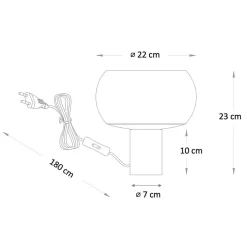 Lampe à poser moderne abat-jour verre fumé - Milan