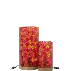 Lampe à Poser Mosaïque en Verre "Fleur" 45cm Multicolore