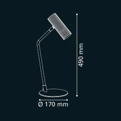 Lampe à poser métal beige sable Ø17 x H.49 cm GU10 4,7W, Eglo Caminia