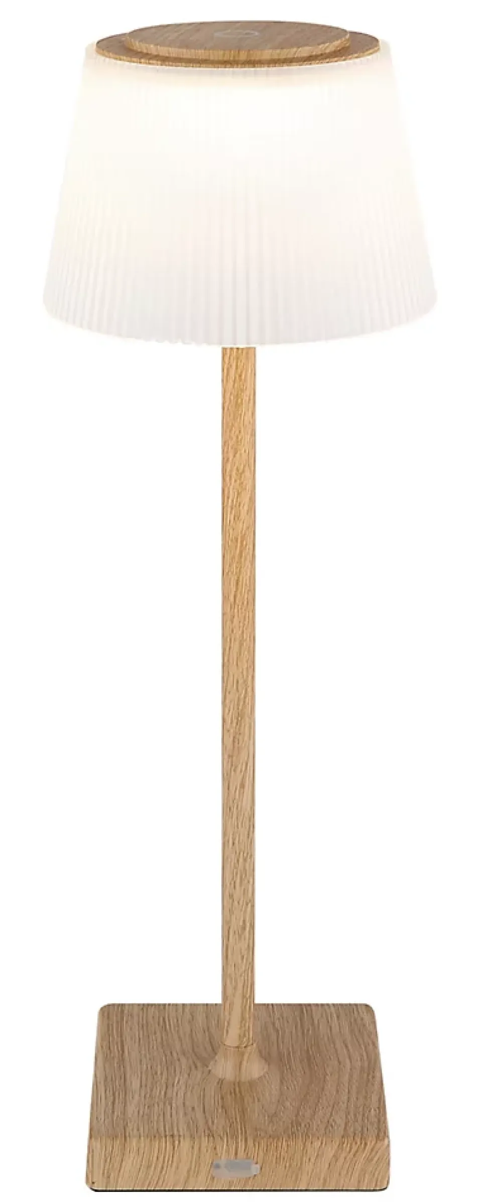 Lampe à poser métal décor bois foncé, LED GREGOIR