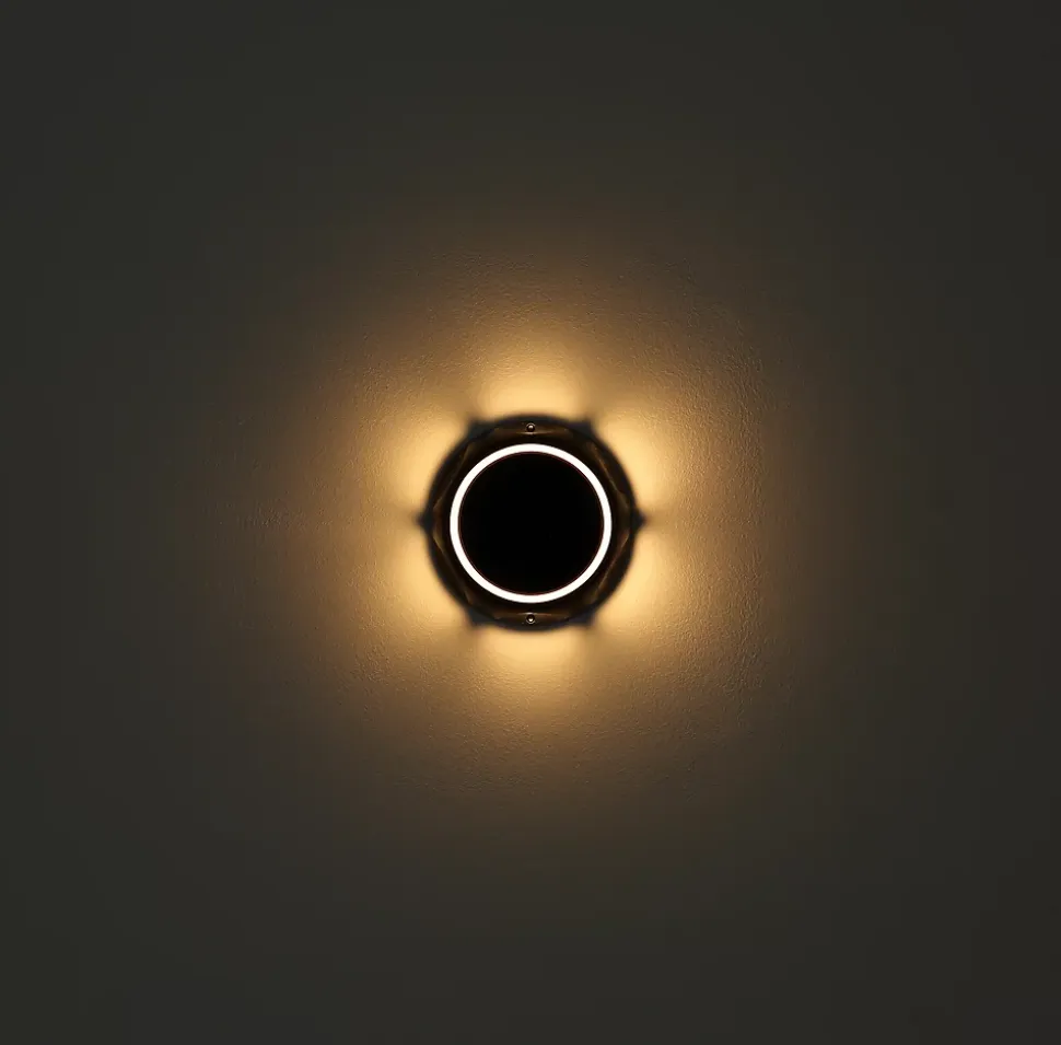 Lampe à poser métal décor bois foncé, LED GREGOIR