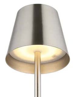 Lampe à poser métal nickel mat, LED VANNIE