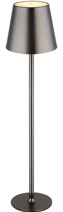 Lampe à poser métal noir chromé/gunmetal, LED VANNIE