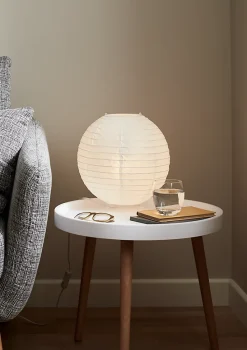 Lampe à poser papier Taynae E27 IP20 blanc