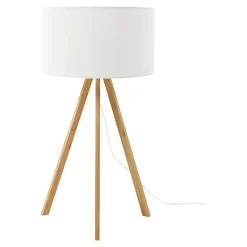 Lampe à poser Petronia en bambou E14 5W ⌀33 x H.55cm GoodHome