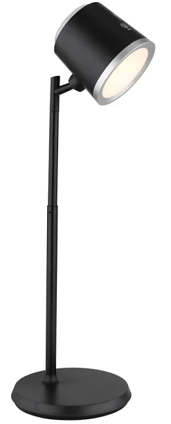 Lampe à poser plastique noir mat, LED MEEYA