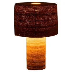 Lampe à poser pontillés en jonc de mer naturel (38x38x60 cm - Naturel)